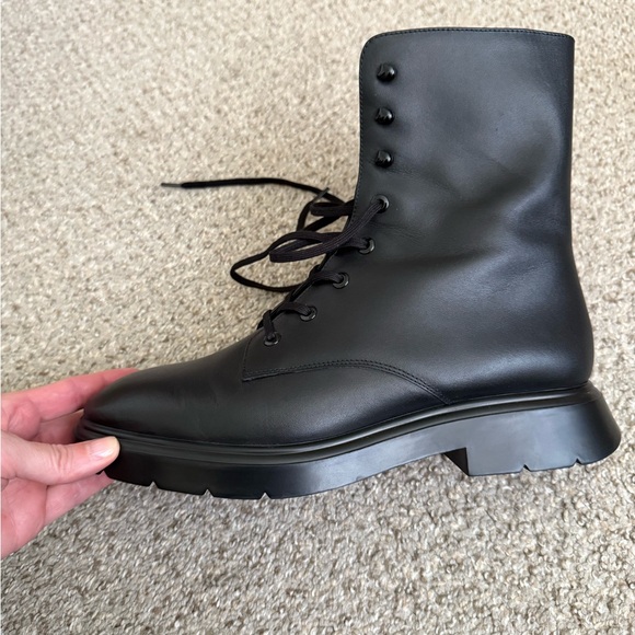 Stuart Weitzman Black Combat Boots - Picture 3 of 4